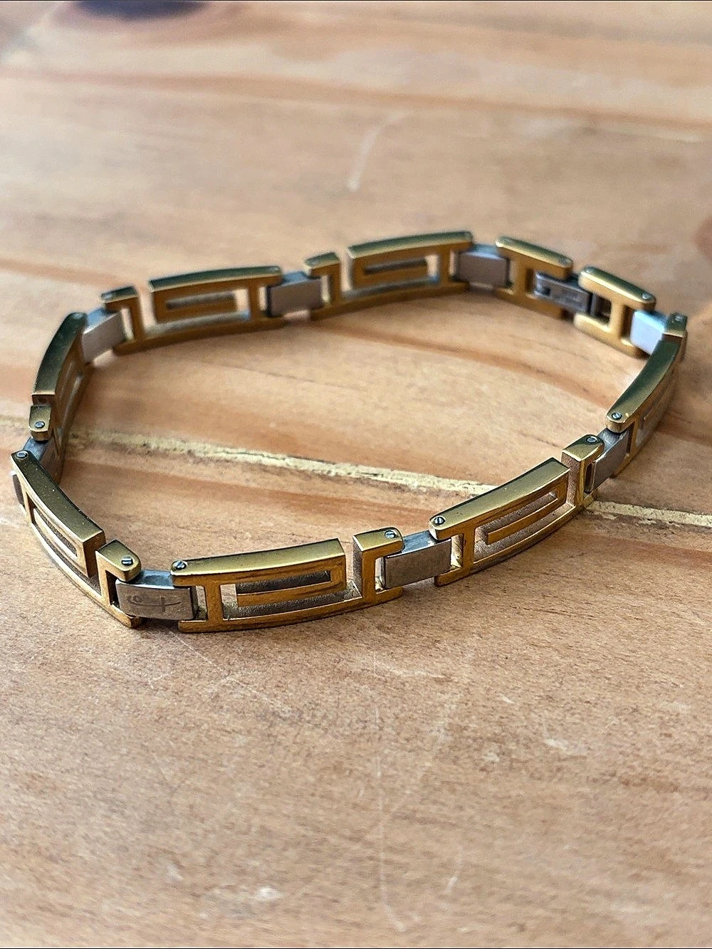 Stainless Steel Geometric Link Bracelet Gold & Silver